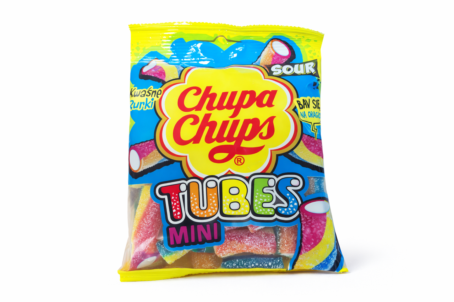 GEALTINE Chupa Chups Tubes Mini – Saure Fruchtgummis mit Füllung (90 g)