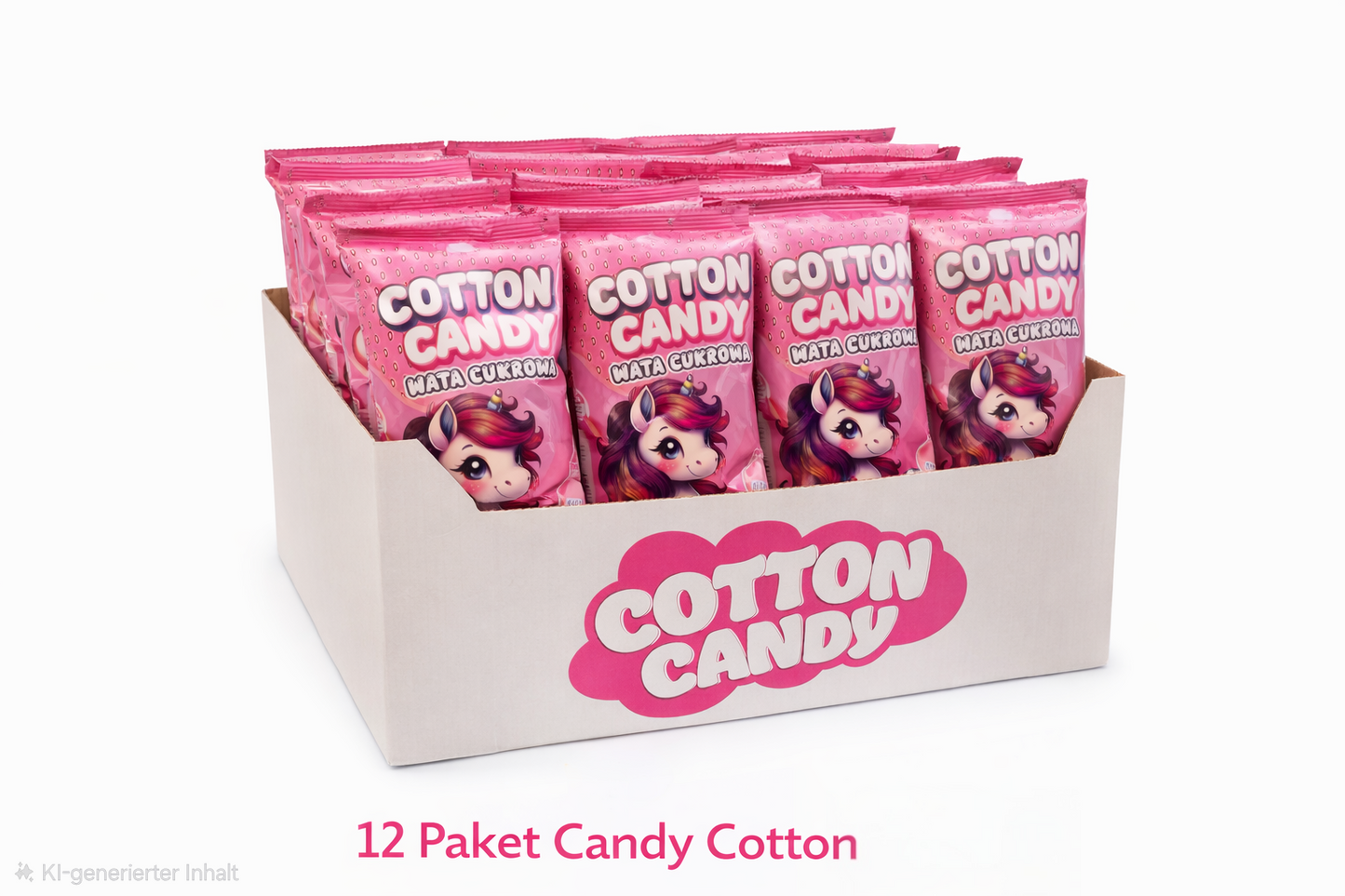 Zuckerwatte 12 Stück Rosa (mit Erdbeer-Aroma)