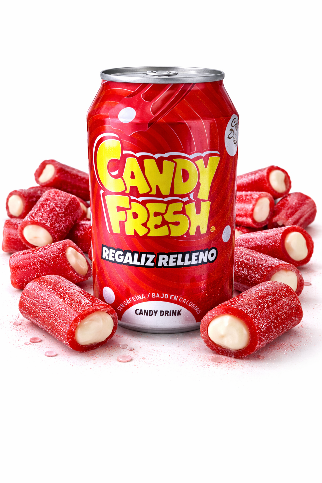 Candy Fresh – Regaliz Relleno Strawberry Weingummi stangen 330ml