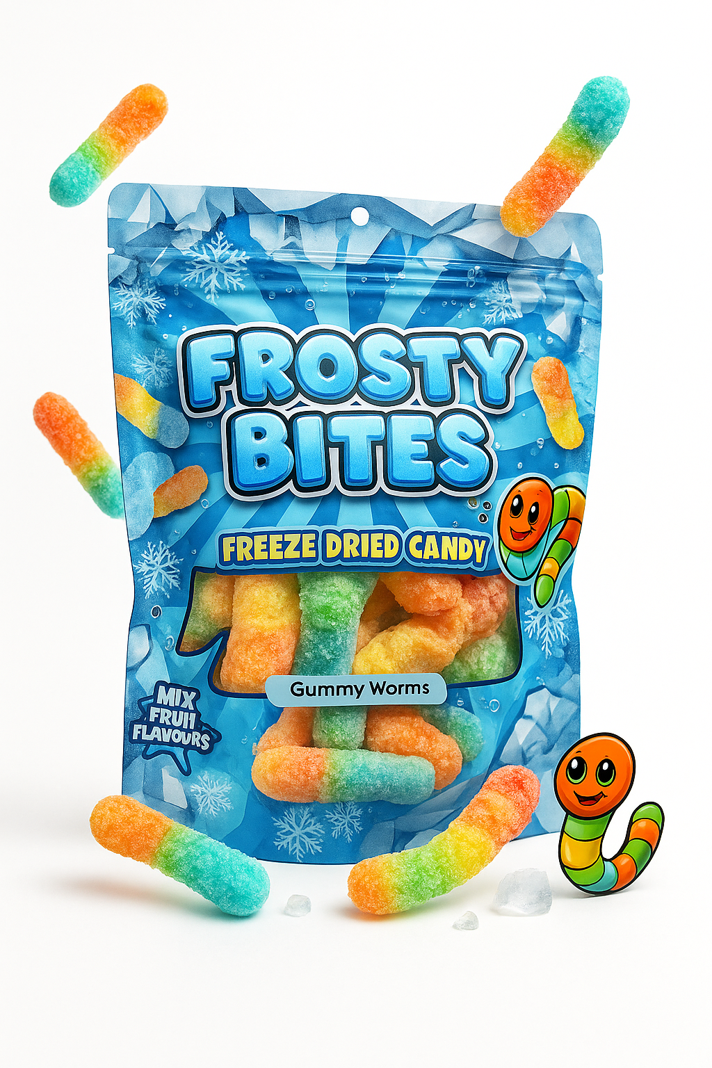 Frosty Bites Gummy Worms 50g