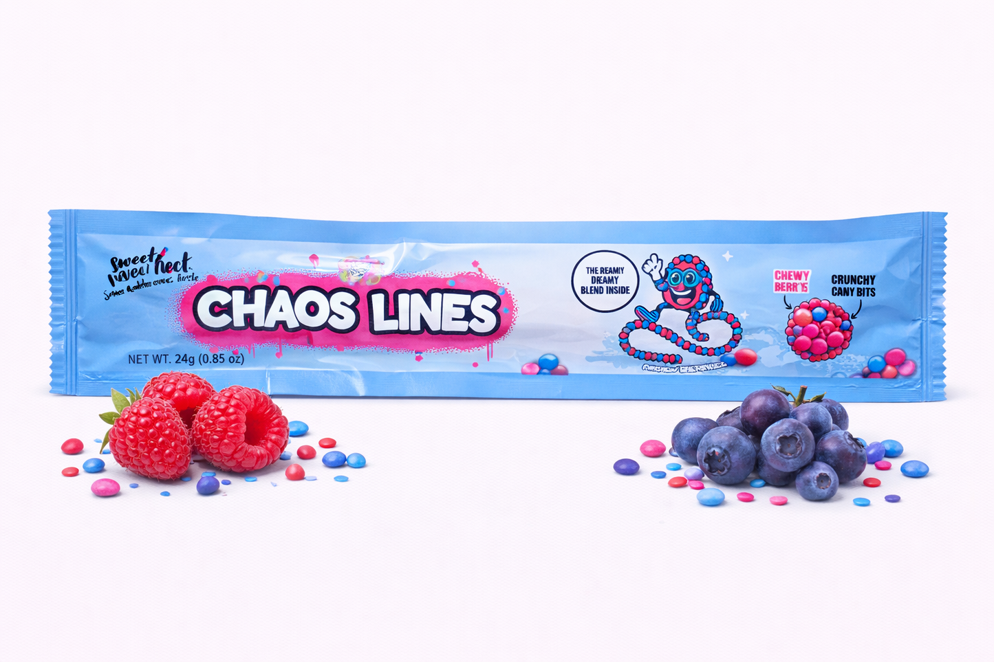 Chaos Lines – Mixed Berries (Fruitstorm)
Kaubonbon mit knuspriger Zuckerhülle 26g