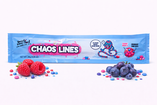 Chaos Lines – Mixed Berries (Fruitstorm)
Kaubonbon mit knuspriger Zuckerhülle 26g
