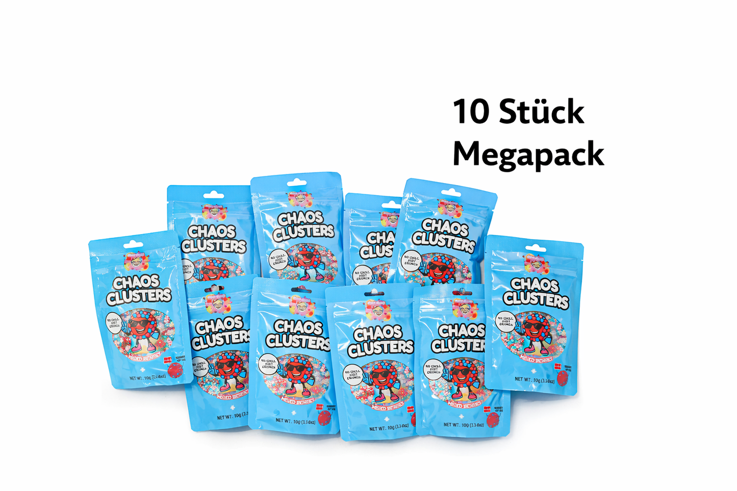 Chaos Clusters 10 Stück Mixed BerryKnusprige Zuckerdragees mit fruchtigem Beeren-Geschmack 85 g