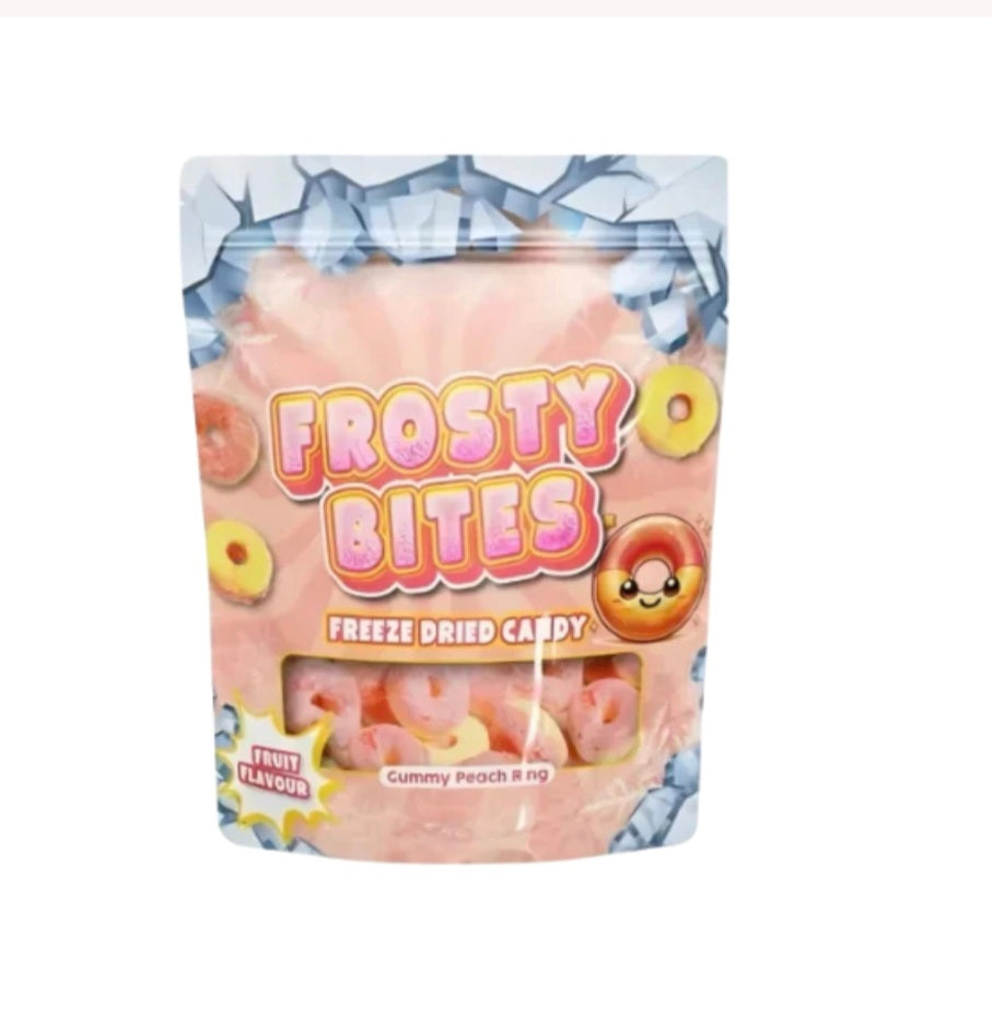 Frosty Bites Gummy Peach Rings 50g