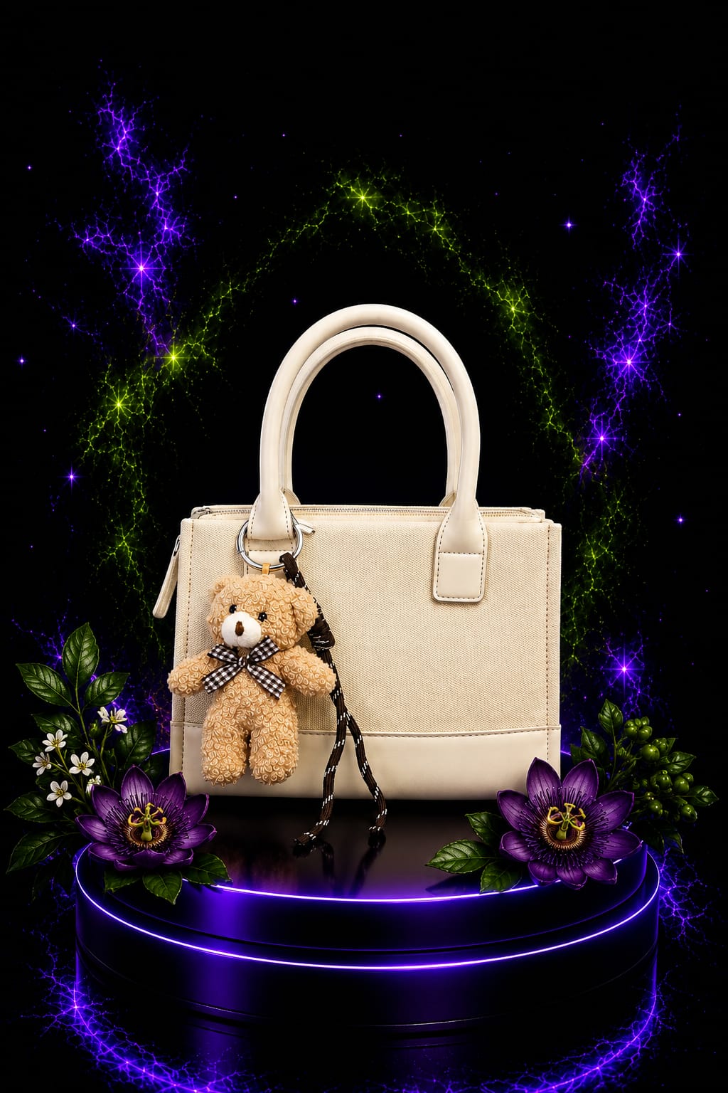2BA Teddy Charm Beige Handtasche