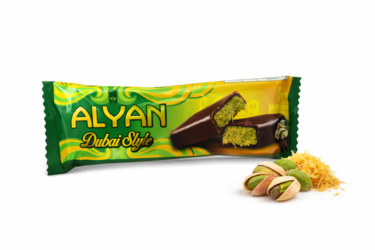 ALYAN Dubai Style – Milchschokoladenriegel mit Pistazienfüllung & Kunafa (40 g)