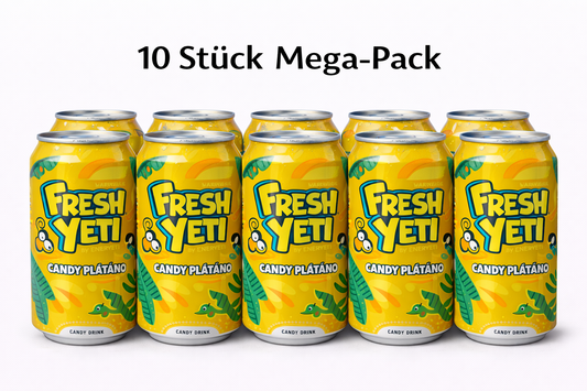 Fresh Yeti 10 Stück Candy Plátano – Erfrischungsgetränk 500 ml
