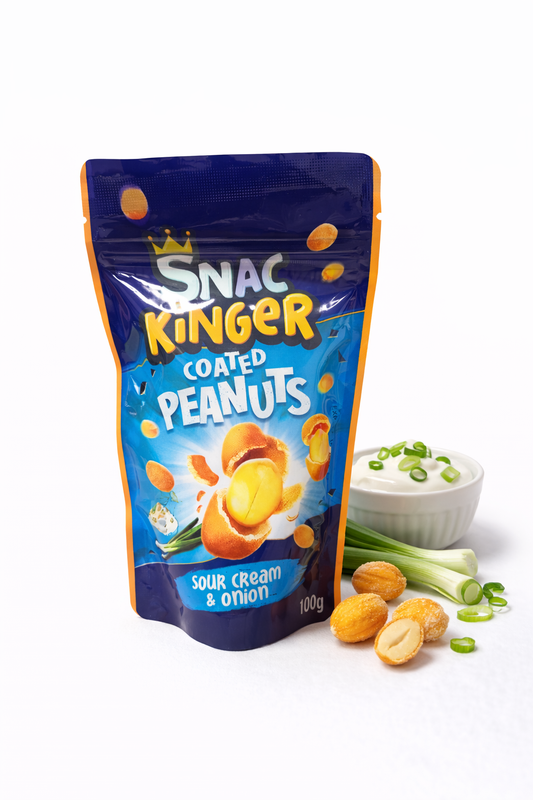 🥜 SNAC KINGER – Coated Peanuts Sour Cream & Onion