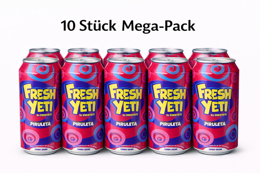 Fresh Yeti 10 Stück 500ml Piruleta Erdbeere Lutscher Geschmack
