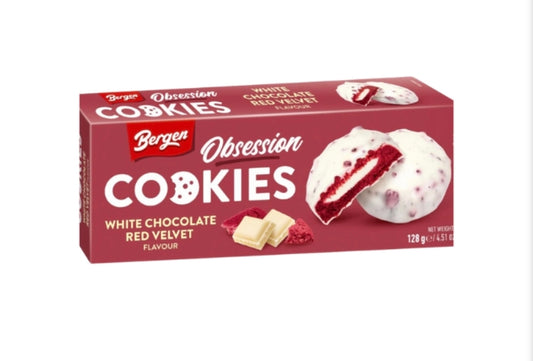 Bergen Cookies White Choc Red Velvet 128g